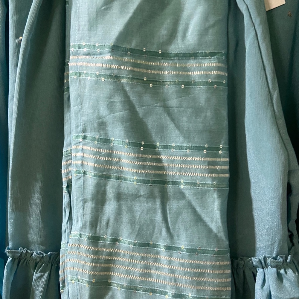 Autumn lane full kurta set ! With flare pants Duptta and hand work - Picture 9 of 13